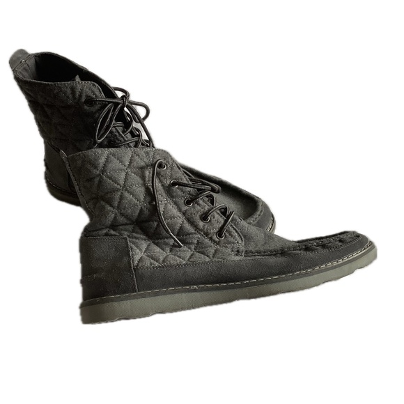 Toms Searcher boot castle rock grey gray quilted wool suede details size 14 - Picture 2 of 5